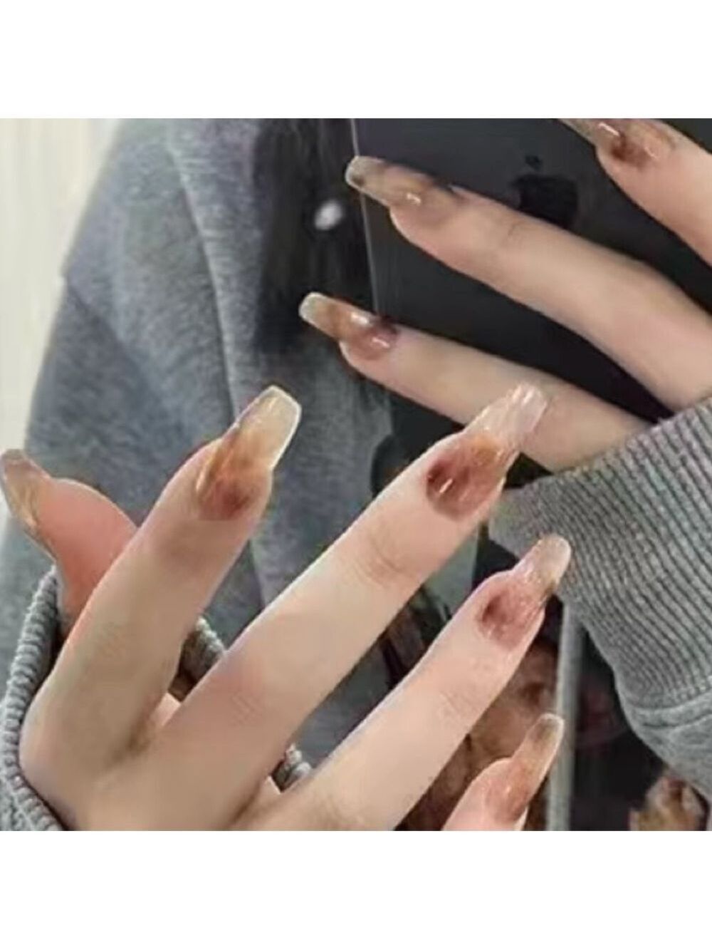 Smokey Browns - Nail Junkie - full artificial nail set